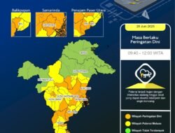 BMKG: Hujan Lebat Disertai Petir dan Angin Kencang Berpotensi Terjadi di Kaltim Hingga Siang Ini